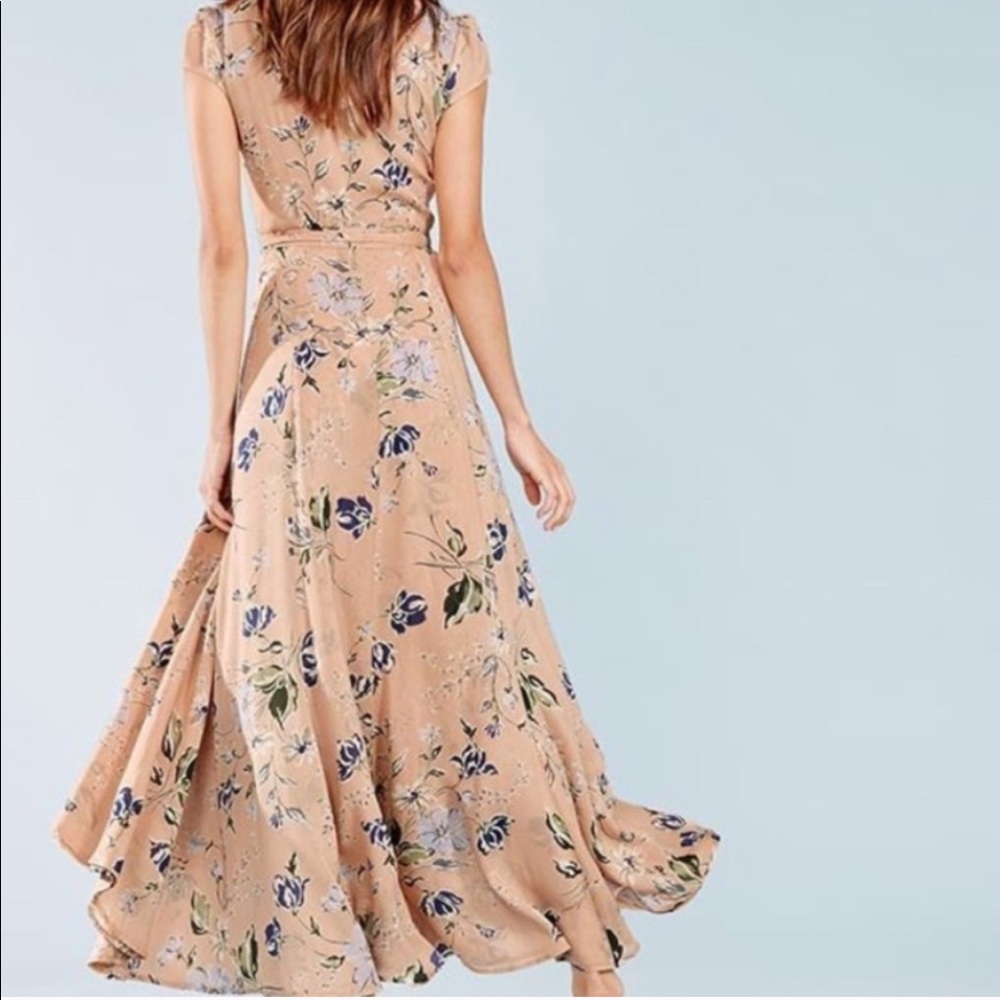 Reformation Floral Maxi Dress in Peach and Blue - Picture 3 of 10